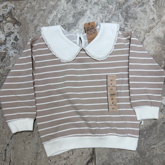 NWT Size 2T Easy Peasy Girl Peter Pan Collar Sweatshirt - Picture 1 of 2